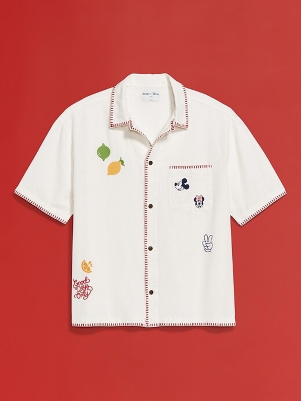 NWT Old Navy x Disney Mickey Mouse Linen Blend Utility Shirt